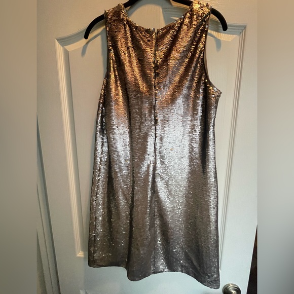NWT, Banana Republic Shimmering Sequin Gold / Bronze Mini Dress - Picture 6 of 7